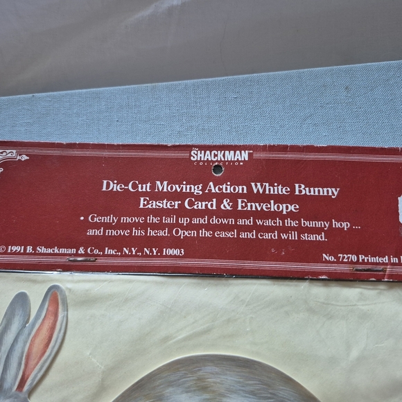 Die-cut Mpvinf Action White Bunny Easter Card And Envelope - Picture 4 of 6